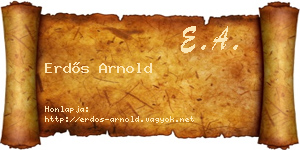 Erdős Arnold névjegykártya
